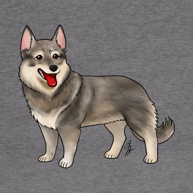 Dog - Swedish Valhund - Tailed Gray by Jen's Dogs Custom Gifts and Designs